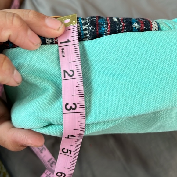 Leaper Southwest Design Shoulder Bag Turquoise Pocket Beige - Picture 9 of 9